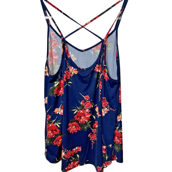 Stitch Fix Womens Sz 2X Floral Basima Tank Cross Cross Back BoHo Romantic NWT - Picture 3 of 6
